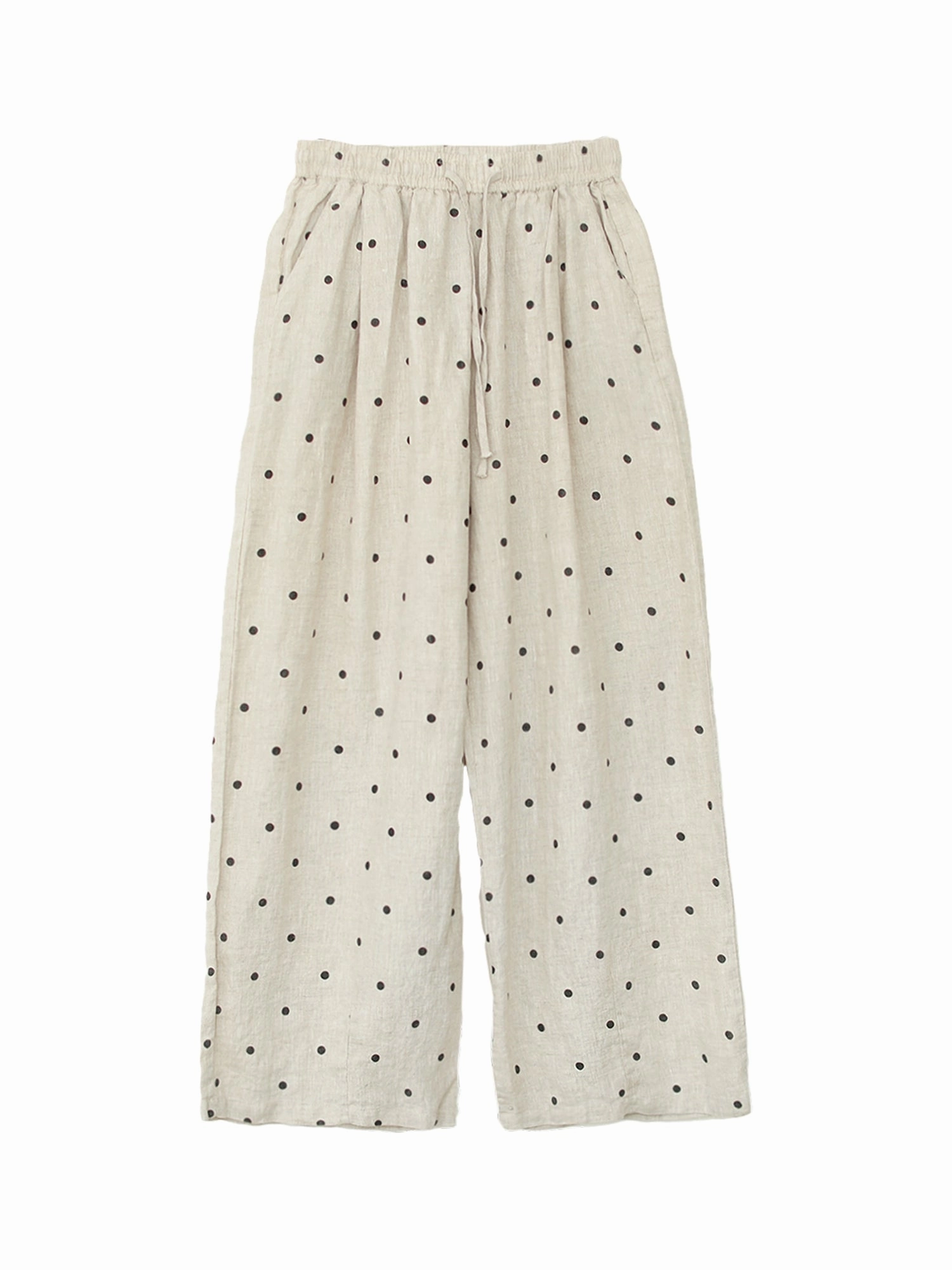 Babakud Women Fashionable Linen Polka Dots Versatile Pants Plush Feel Flexible Fit