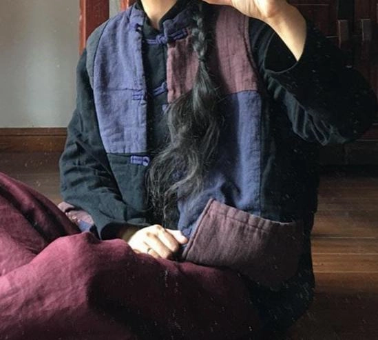 Babakud Women Retro Patchwork Cotton Linen Loose Vest CompactPacking