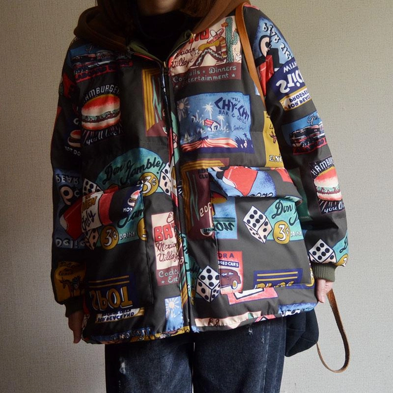 Babakud Women Stylish Printed Hooded Padded Winter Jacket Everyday Look