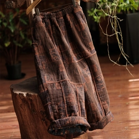 Size Stable Babakud Women Winter Cotton Loose Quilted Casual Pants