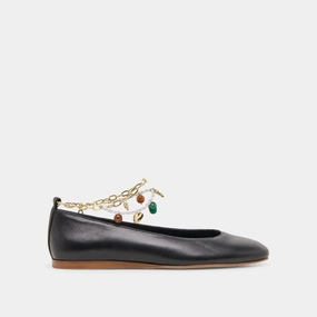 BAIDEN BALLET FLATS BLACK LEATHER Star Spark