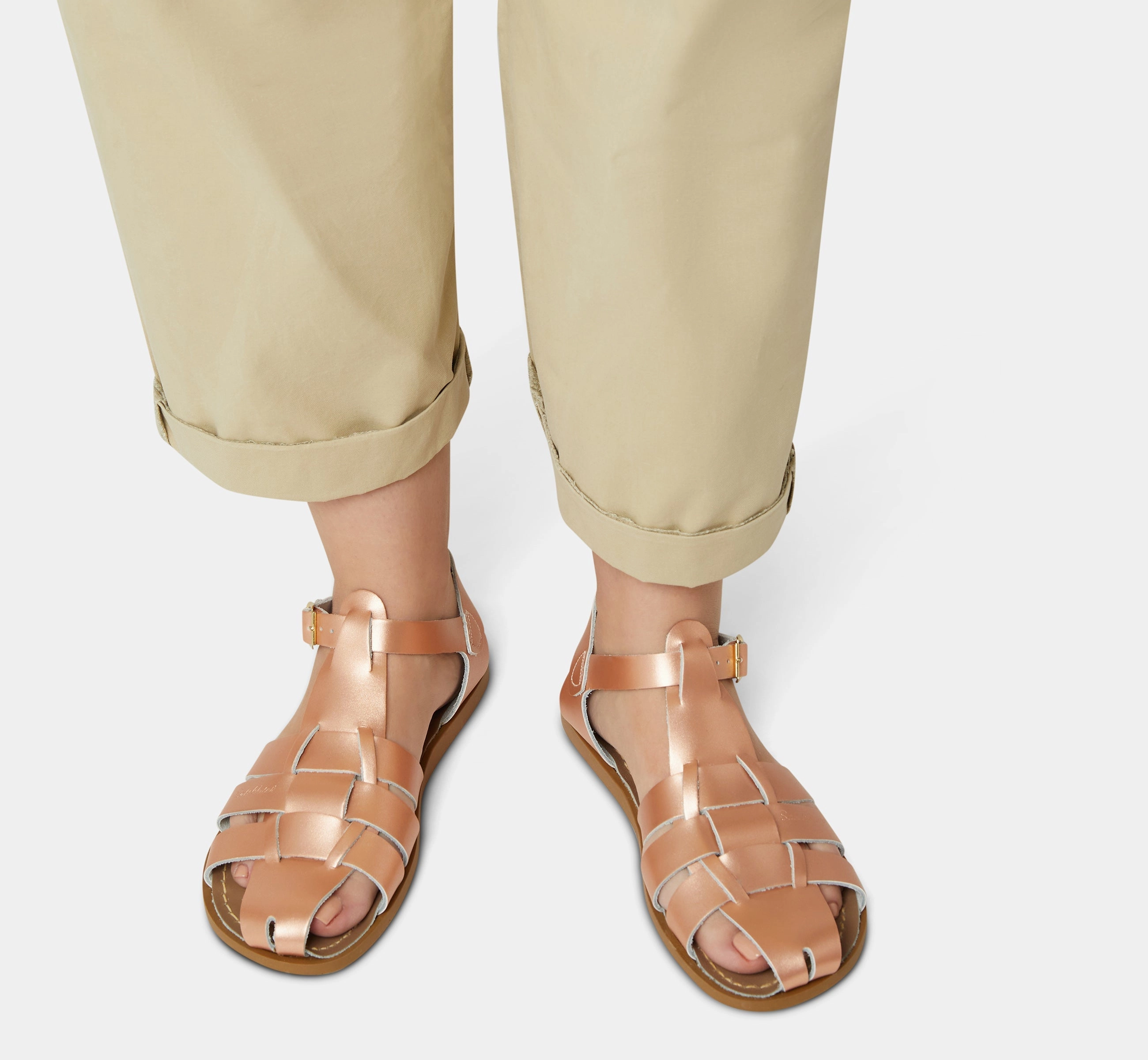 Sandal Buckles Torsional Stability Fisherman Shark Original Rose Gold Womens Sandal