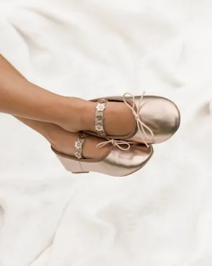 Versatile Look Ballet Flats | Champagne Metallic