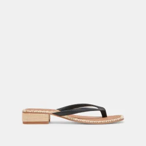 BARTY SANDALS BLACK LEATHER All-around silhouette