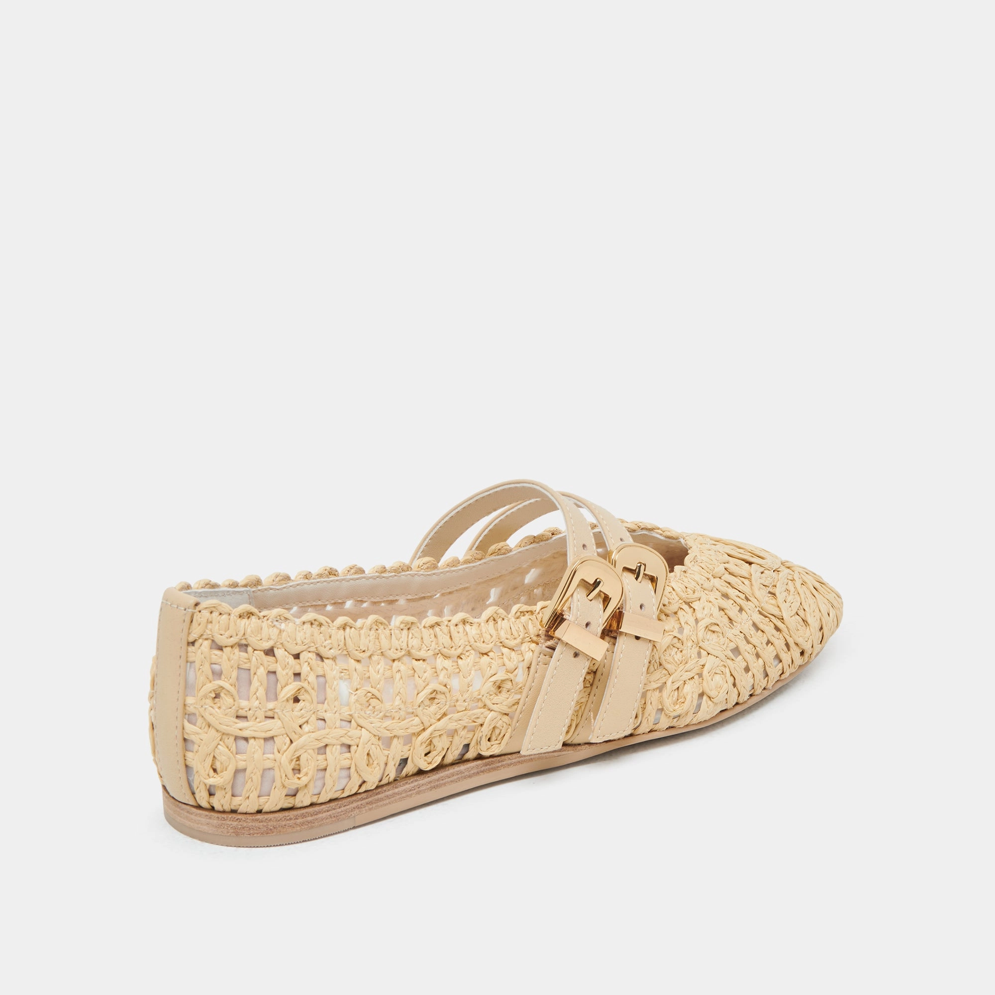 BAYLEE SUNFLOWER WIDE BALLET FLATS LT NATURAL MACRAME Iconic Comfort Stand Out Style