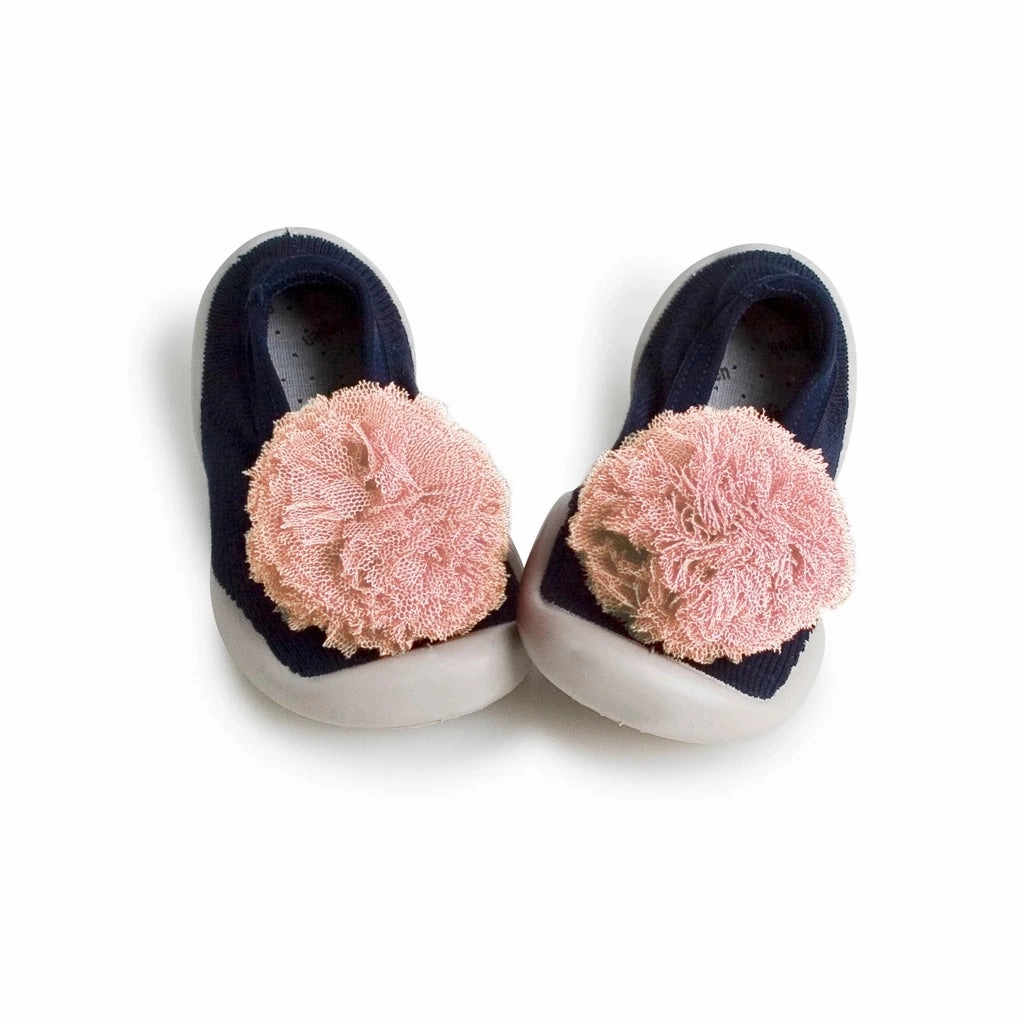 Collegien Kids Girl Ballerines Pompons Tulle Vieux Rose Indoor Warm Slipper Shoes Refined performance