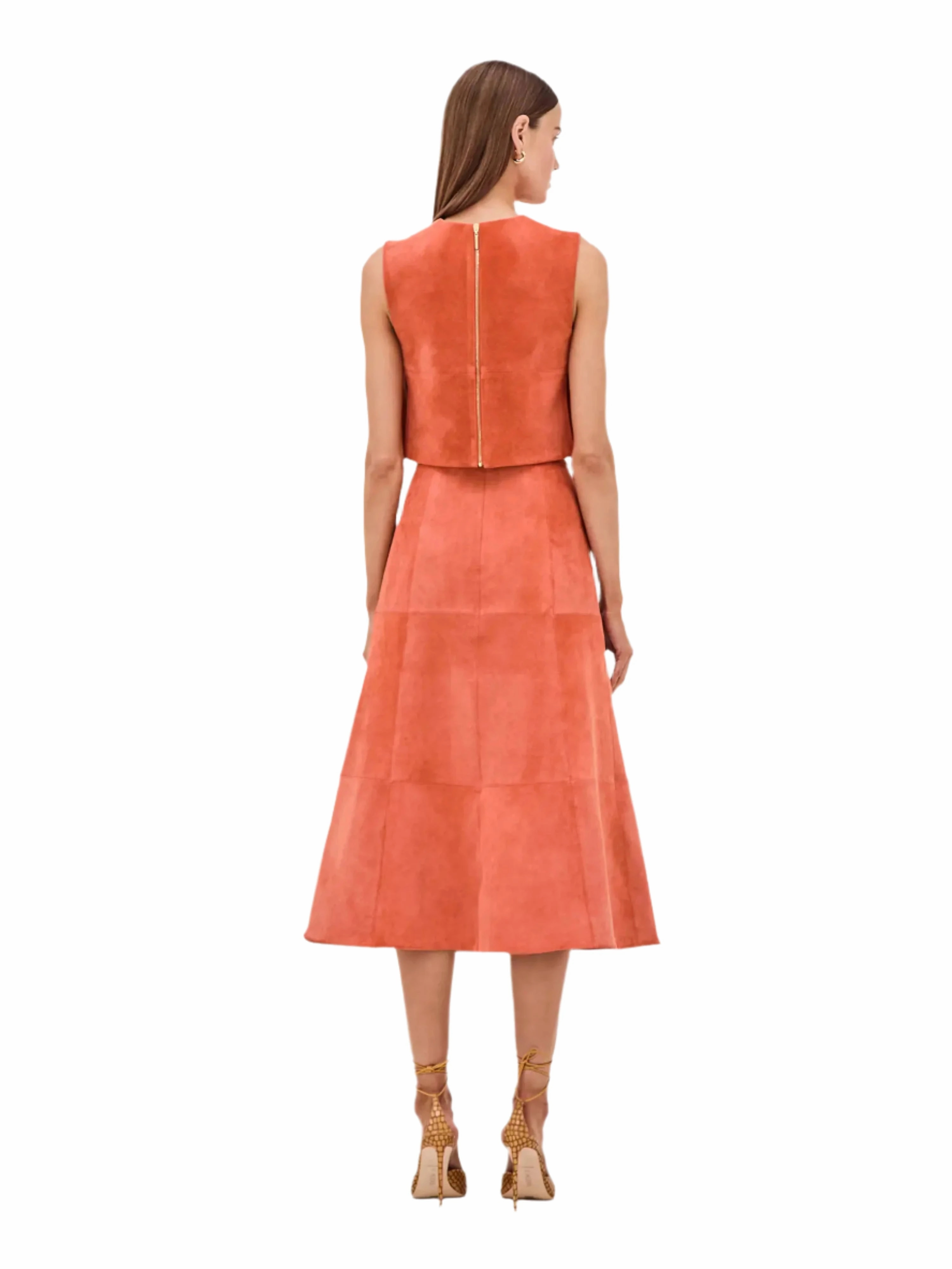 Fade Resistant Cloth Outfit Essence Bently Skirt in Amber Suede