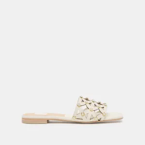 BERRIT SANDALS WHITE LEATHER lace - closure All-weather sole