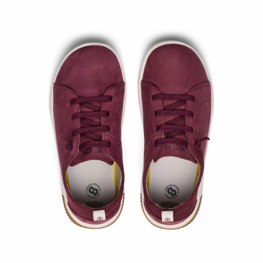 Big Kids' KNX Leather Sneaker  |  Fig/Star White Padded Tongue