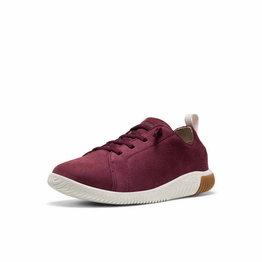 Big Kids' KNX Leather Sneaker  |  Fig/Star White Elastic Collar Fit