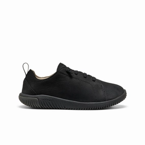 Big Kids' KNX Leather Sneaker  |  Triple Black Cushioning Layer