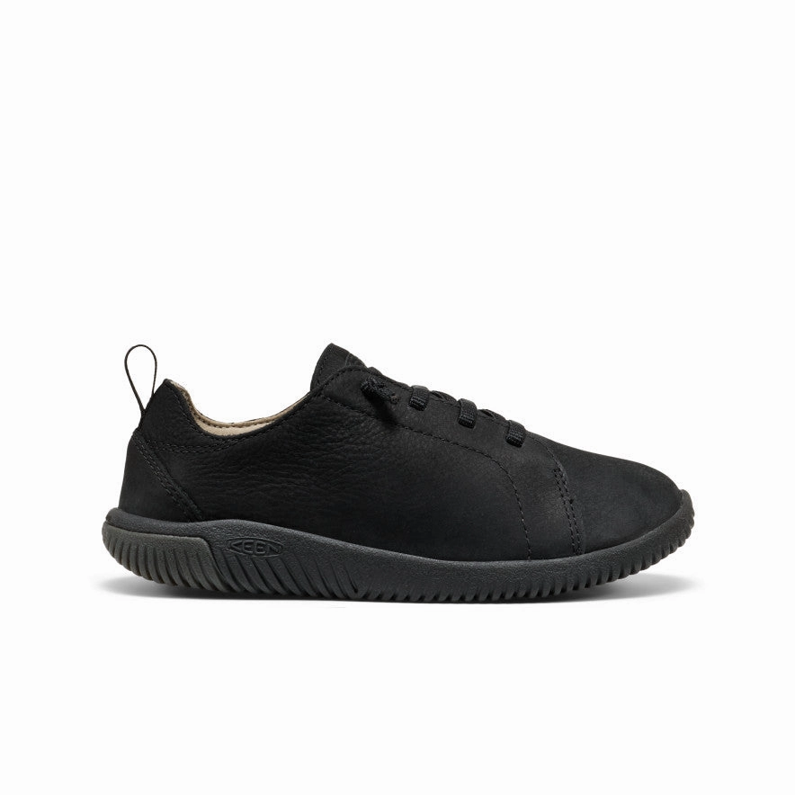 Big Kids' KNX Leather Sneaker  |  Triple Black Cushioning Layer