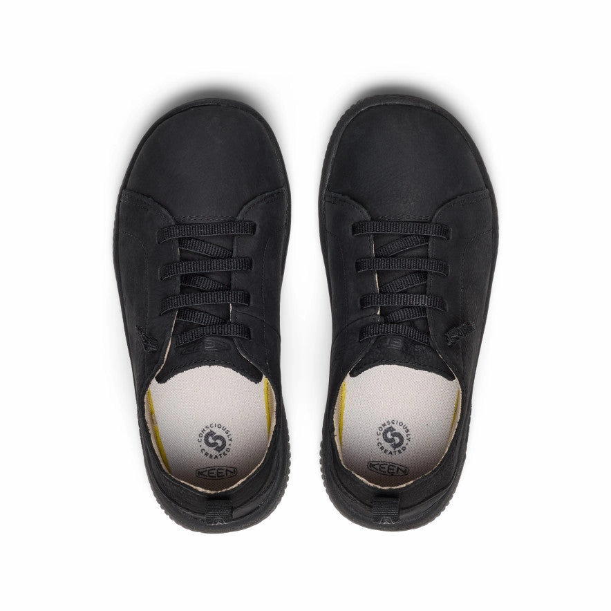 Big Kids' KNX Leather Sneaker  |  Triple Black Ultra Responsive Foam