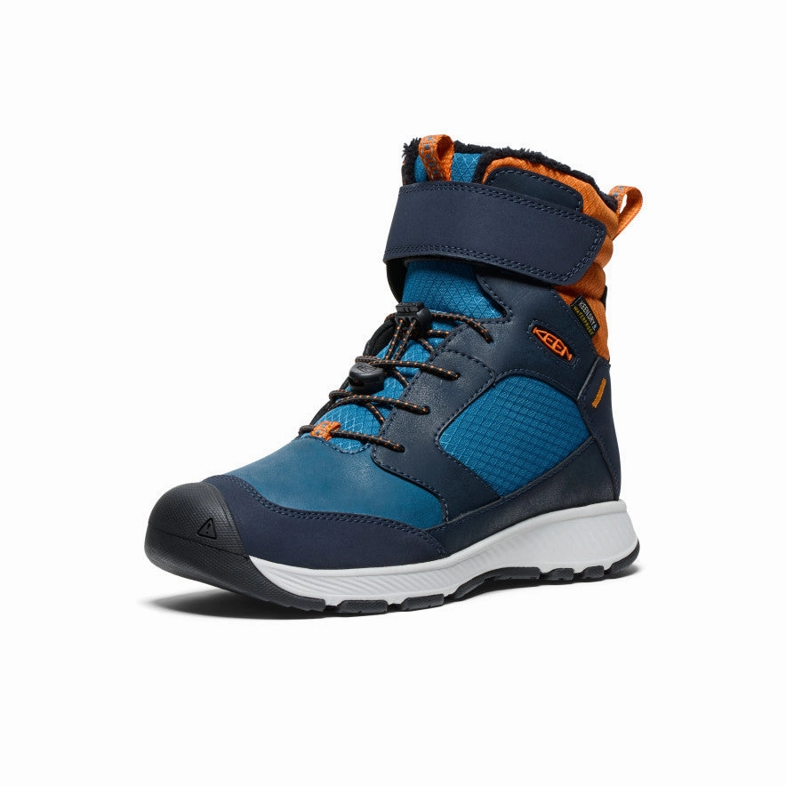 Big Kids' Skua Waterproof Winter Boot  |  Sky Captain/Gold Flame Fast Wear
