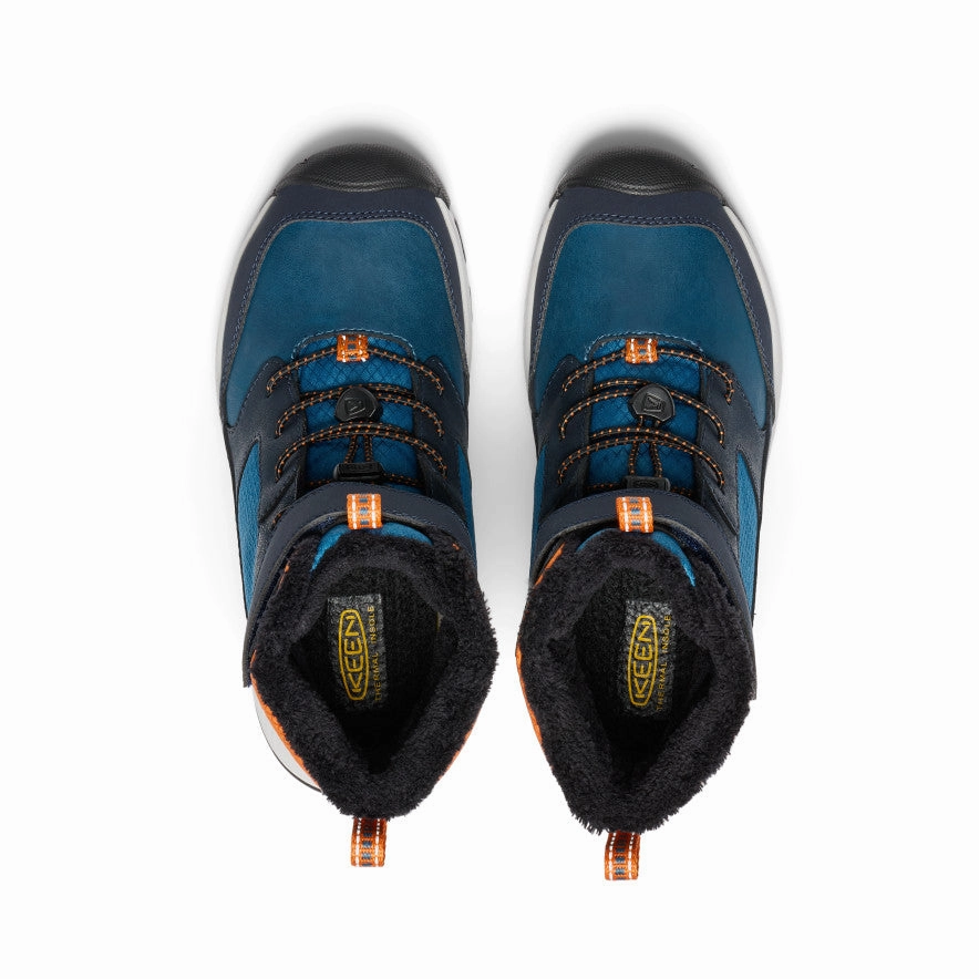 Big Kids' Skua Waterproof Winter Boot  |  Sky Captain/Gold Flame Versatile Footwear Subtle Finish