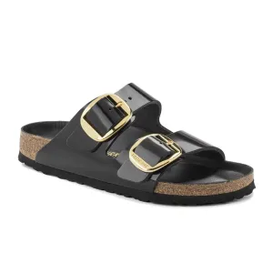 Birkenstock Arizona Big Buckle Narrow Slide Sandal (Women) - High Shine Black Leather Meeting Ready
