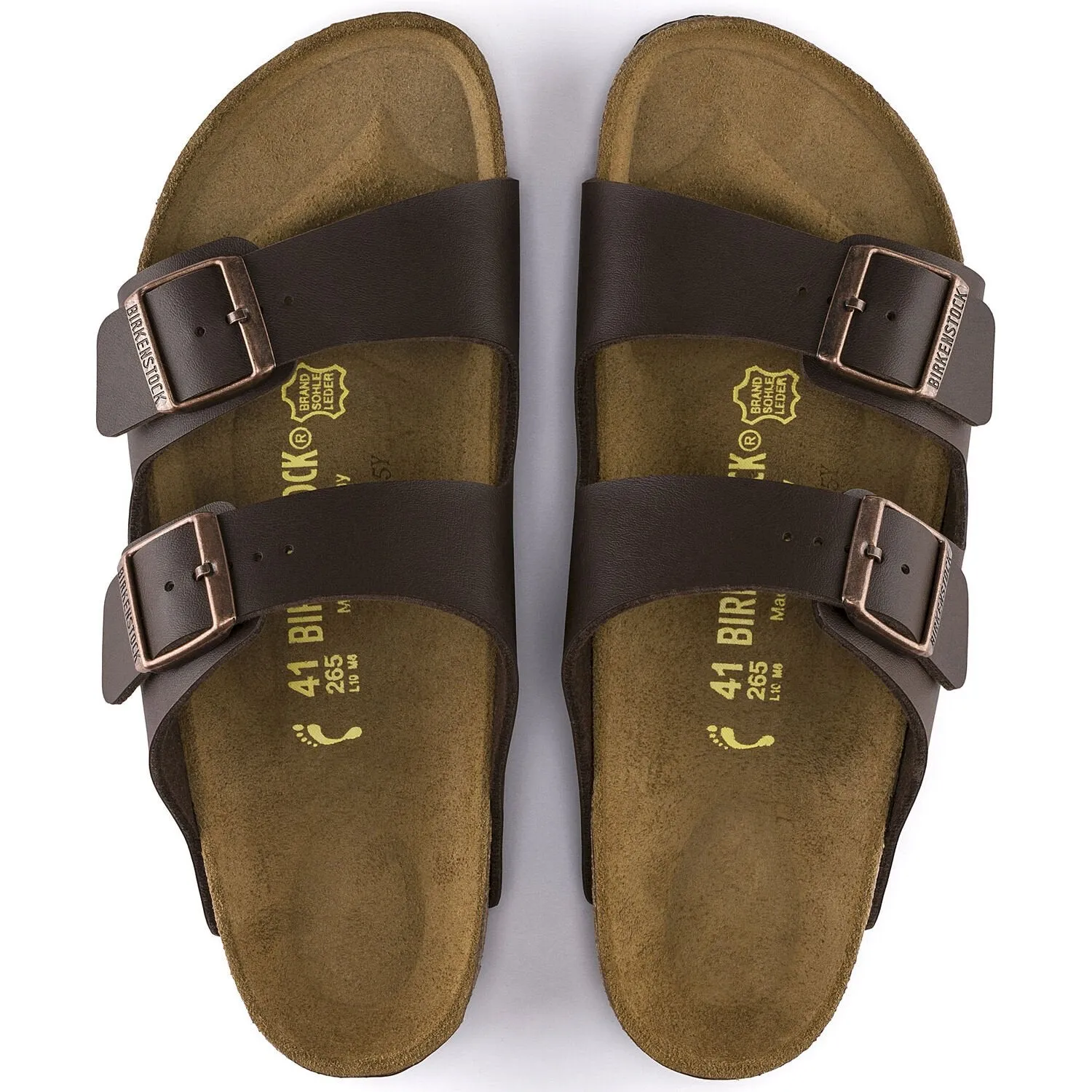 Birkenstock Arizona Brown Birko-Flor Secure Lace Lock Slip   On Style