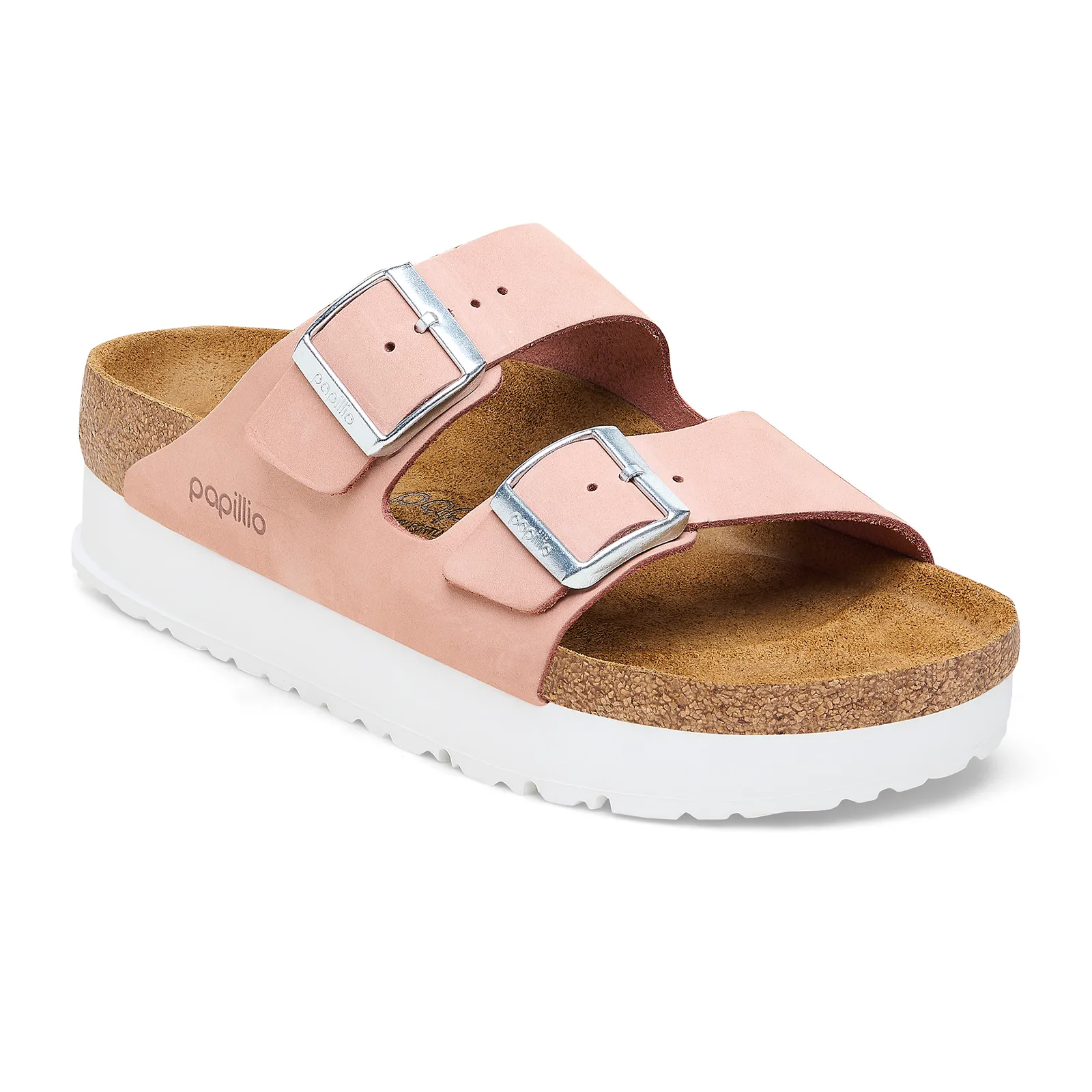Birkenstock Arizona Exquisite Flex Platform Slide Sandal (Women) - Soft Pink Nubuck Modern Routine Evening Shade