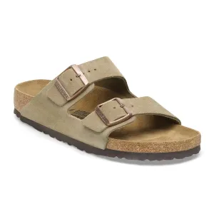 Slip Resistant Birkenstock Arizona Narrow Slide Sandal (Unisex) - Taupe Suede