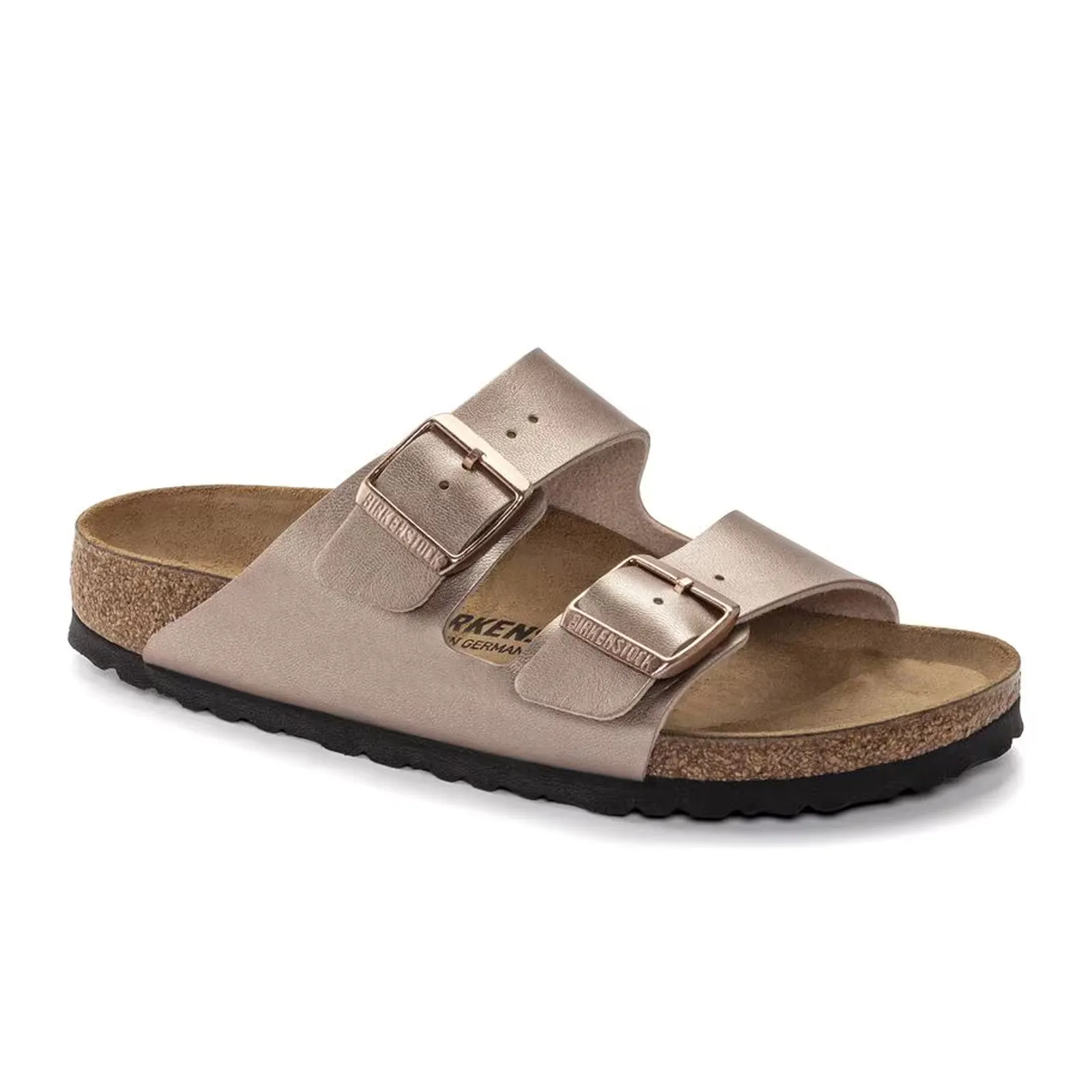 Birkenstock Arizona Narrow Slide Sandal (Women) - Copper Birko-Flor Adaptive Walk Refined Detail