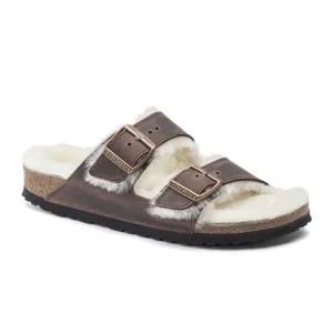 Form Pace Birkenstock Arizona Slide Sandal (Women) - Habana Oiled Leather/Natural Shearling