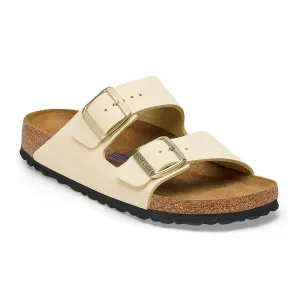 Birkenstock Arizona Soft Footbed Slide Sandal (Women) - Ecru Nubuck Comfortable lining Odor Control Treatment