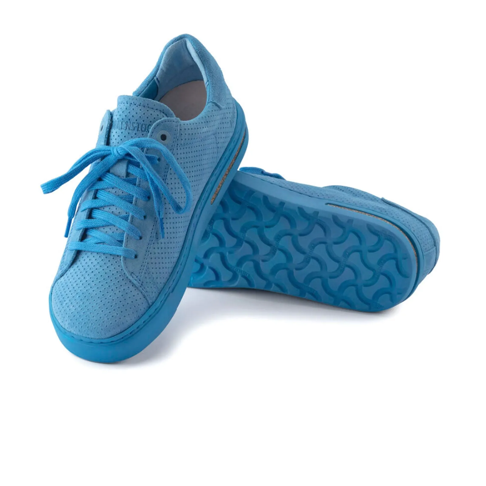 Birkenstock Bend Narrow Sneaker (Women) - Sky Blue Embossed Suede Executive Presence Travel Friendly