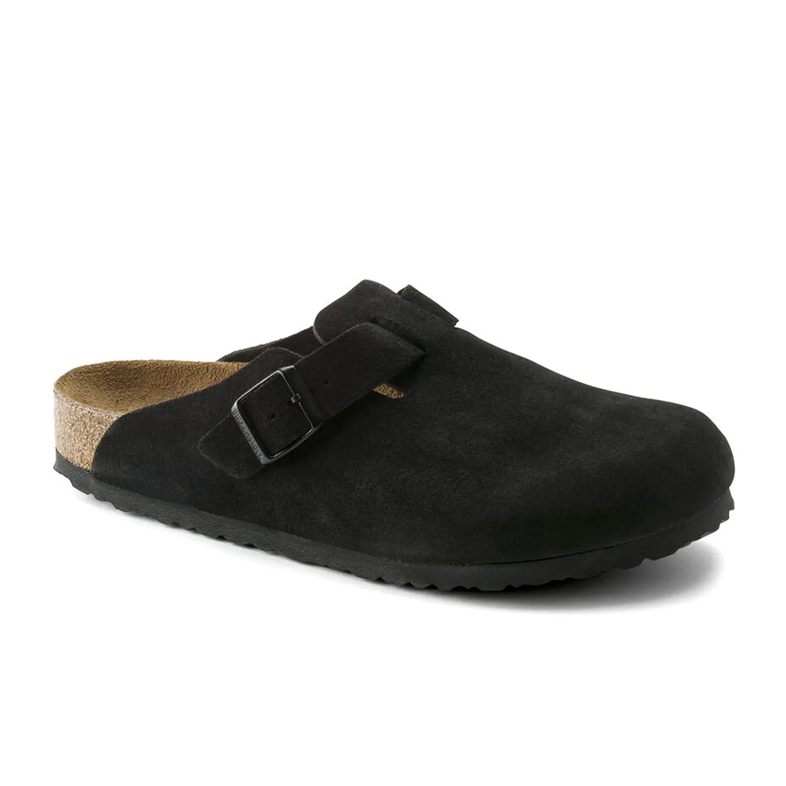 High Comfort Neutral Colors Birkenstock Boston Soft Footbed Clog (Unisex) - Black Suede