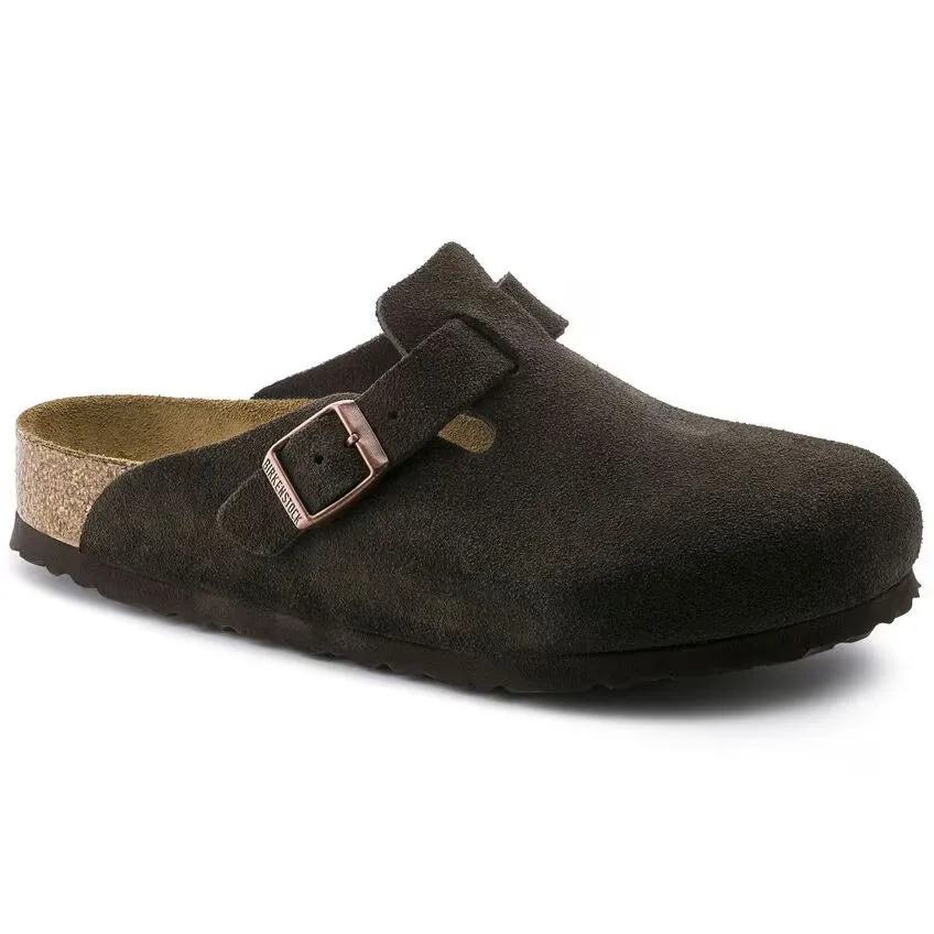 Birkenstock Boston Soft Footbed Mocha Suede Adaptive Fit Typical