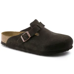 Birkenstock Boston Soft Footbed Mocha Suede Adaptive Fit Typical