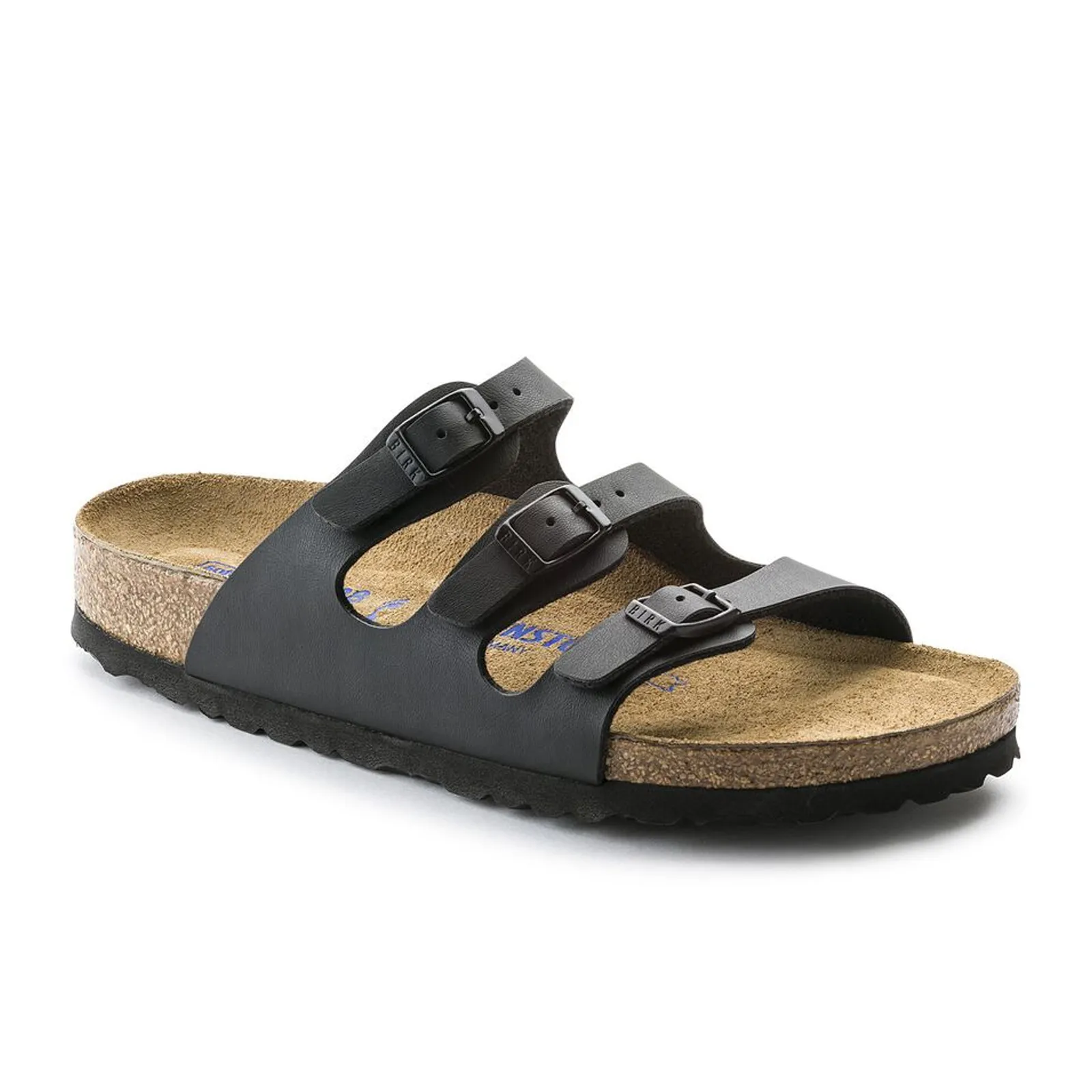 Birkenstock Florida Soft Footbed Slide Sandal (Women) - Black Birko-Flor Luxury Resort Team Fit