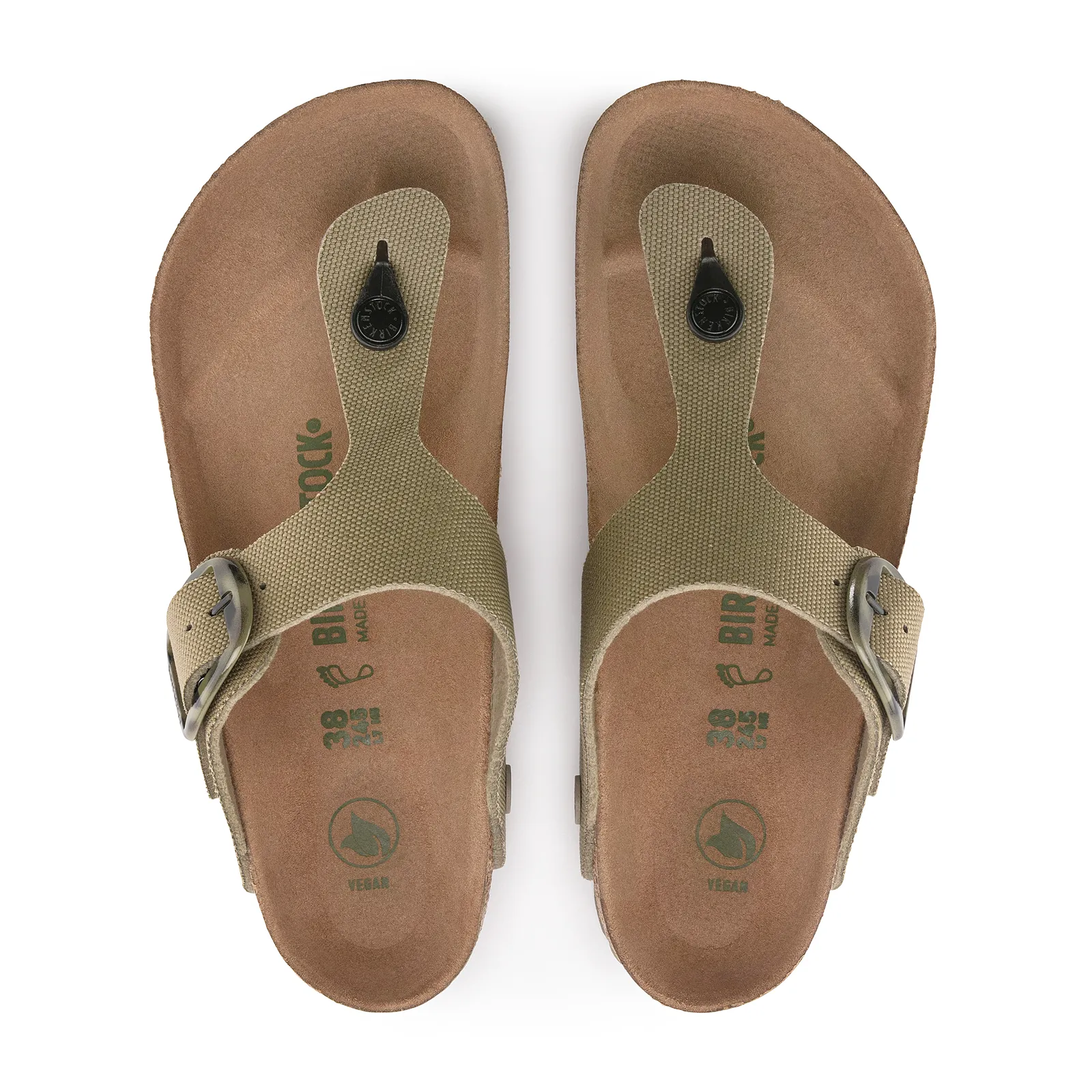 Refined Style Birkenstock Gizeh Big Buckle Vegan Sandal (Women) - Faded Khaki Canvas