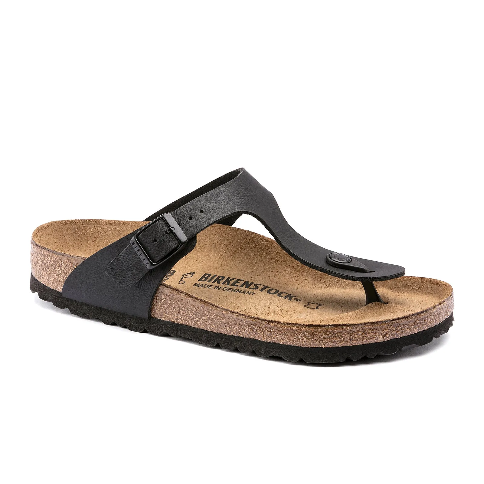 Elastic Material Gala Reception Birkenstock Gizeh Sandal (Women) - Black Birko-Flor