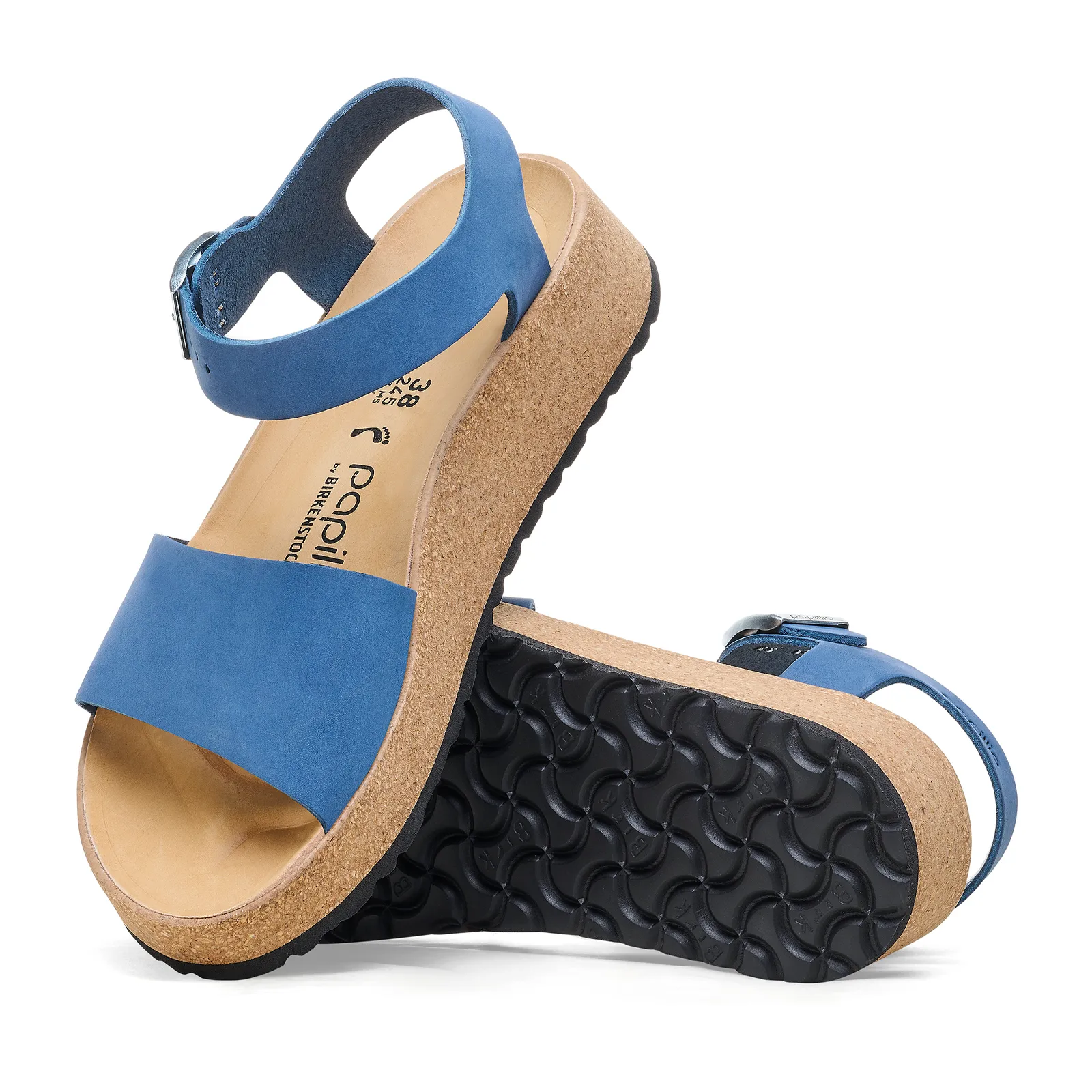 elegant tone Birkenstock Glenda Narrow Wedge Sandal (Women) - Elemental Blue Nubuck