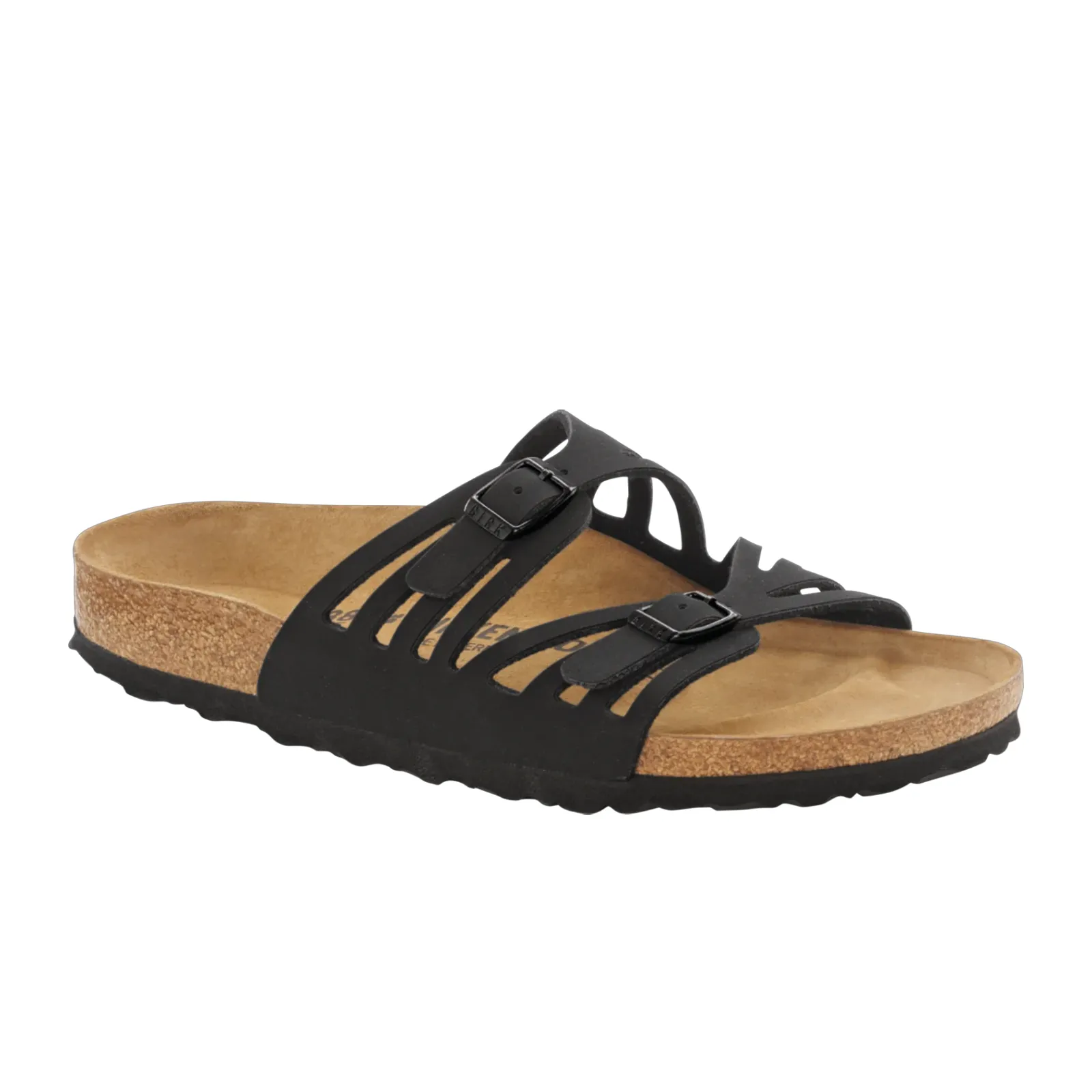 Energy return Basic Movement Birkenstock Granada Narrow Slide Sandal (Women) - Black Birko-Flor