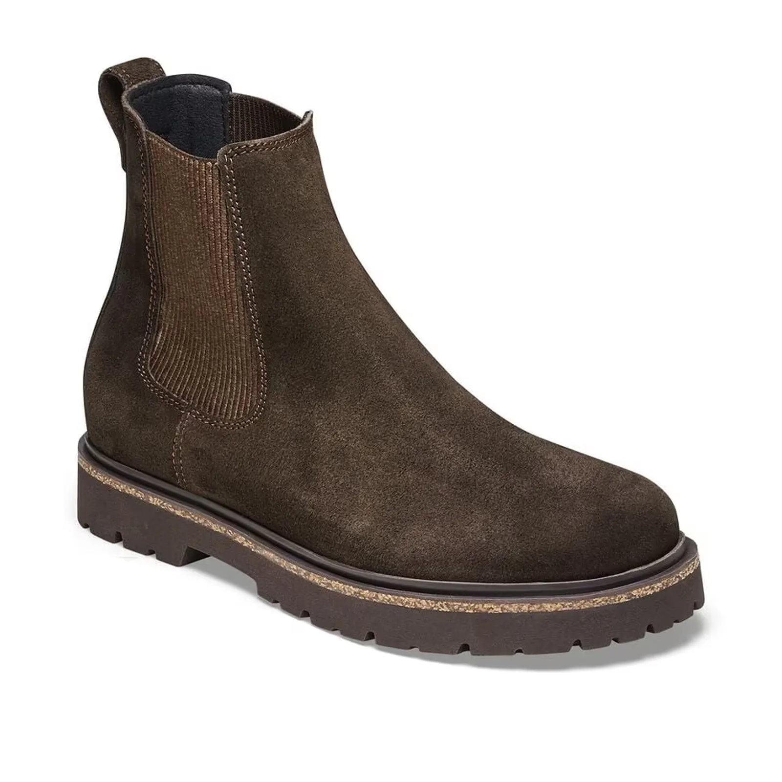 Birkenstock Highwood Chelsea Boot (Women) - Mocha Suede Smart Uniform Soft Sock