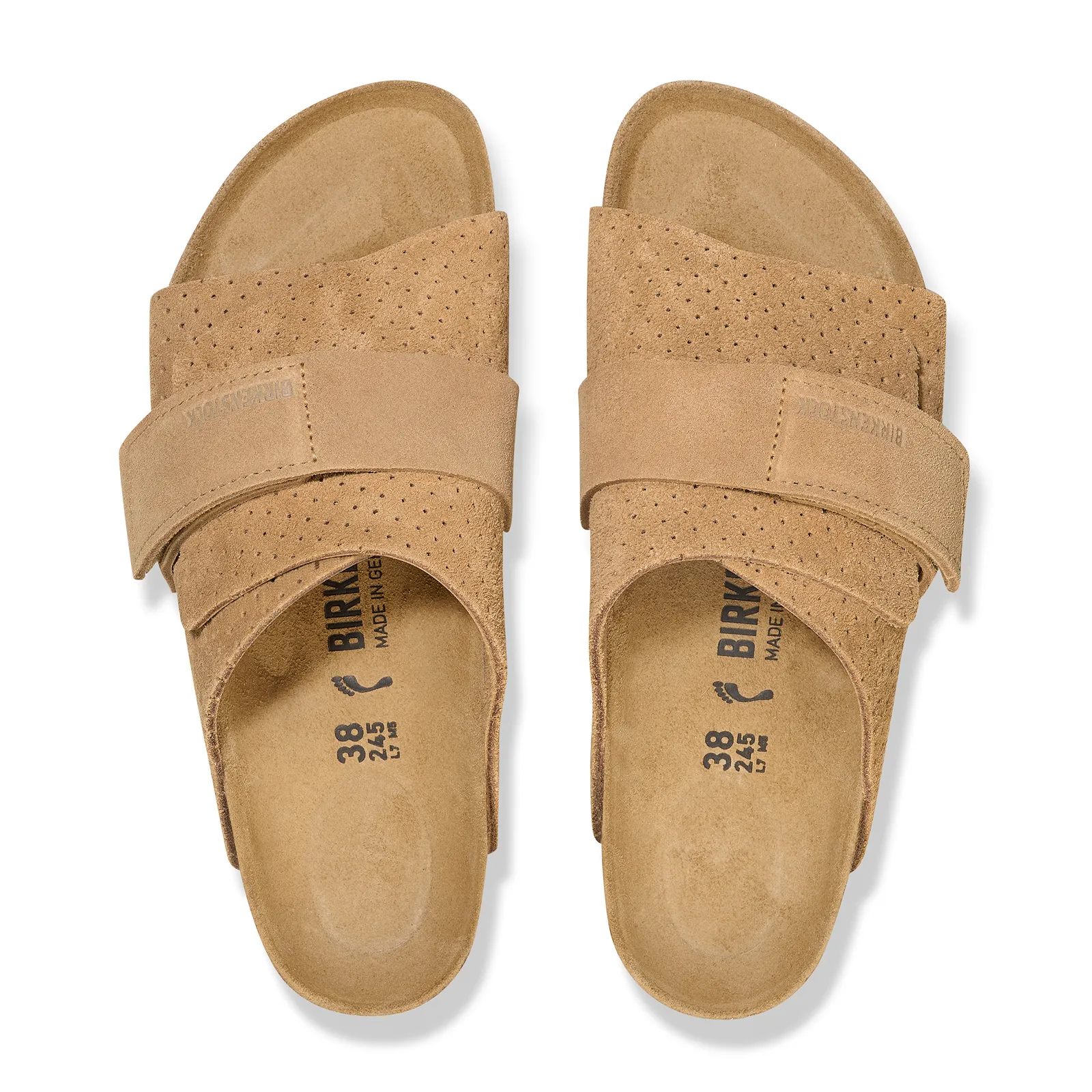 Executive Presence Birkenstock Kyoto Narrow Slide Sandal (Women) - Dotted New Beige Suede