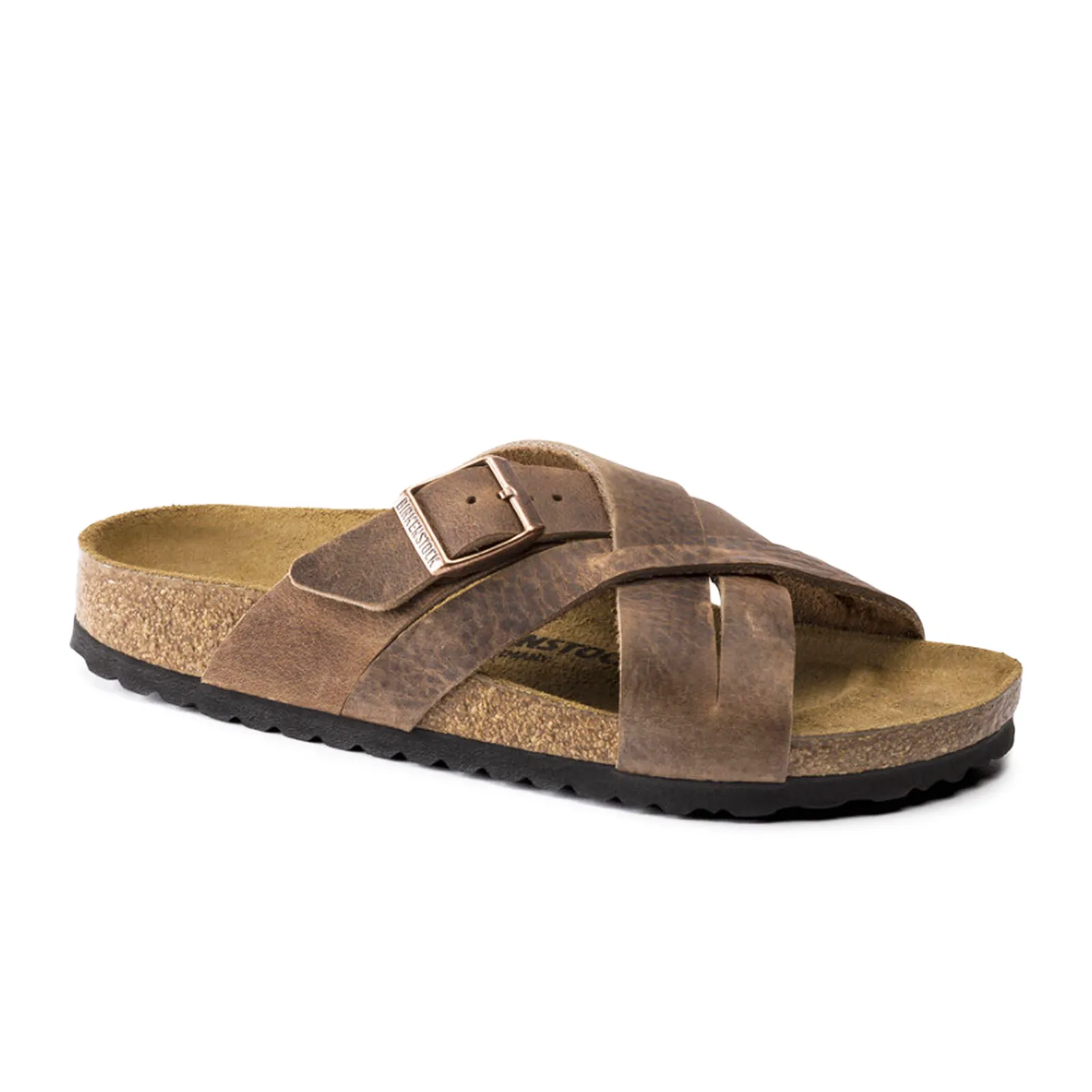 Birkenstock Lugano Slide Sandal (Unisex) - Camberra Tobacco Oiled Leather Weekly Routine