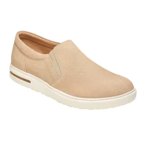 Cushion Feel Smooth Layers Birkenstock Oswego Narrow Slip On Sneaker (Women) - Sandcastle Suede