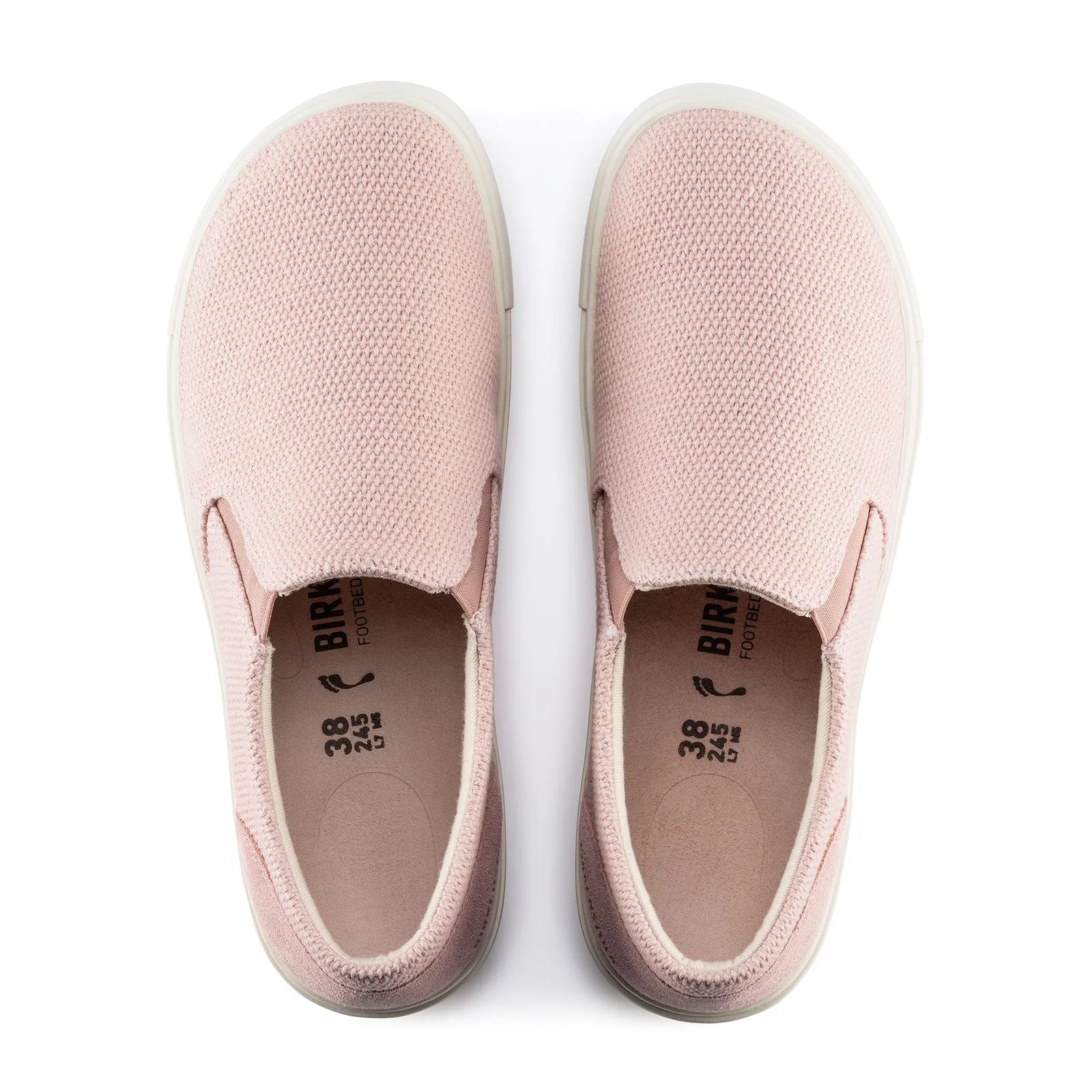 Ventilated Footbed Blake Stitched Sole Birkenstock Oswego Narrow Slip On Sneaker (Women) - Soft Pink Canvas