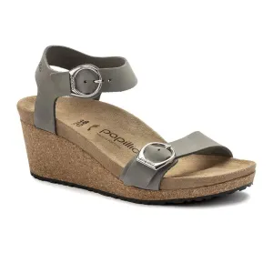 Good Grip Birkenstock Soley Ring-Buckle Narrow Wedge Sandal (Women) - Dove Gray Nubuck