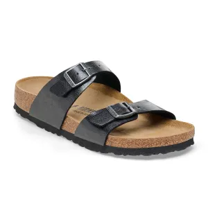 Birkenstock Sydney Slide Sandal (Women) - Graceful Licorice Birko-Flor Calm Shade Soft Leather Lining