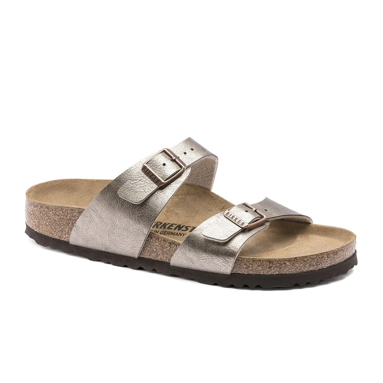 Birkenstock Sydney Slide Sandal (Women) - Graceful Taupe Birko-Flor Evening Out Spot Light