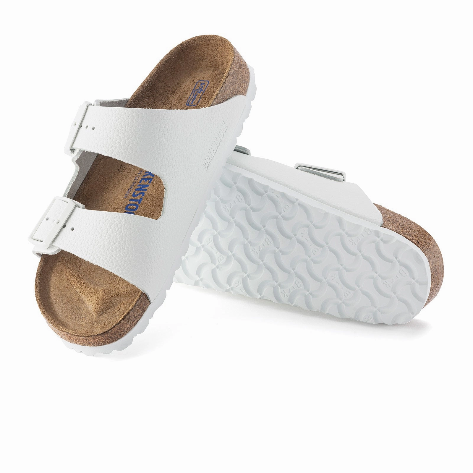 Birkenstock Arizona Slide Sandal (Unisex) - White Leather Flexible Shank Effort Style