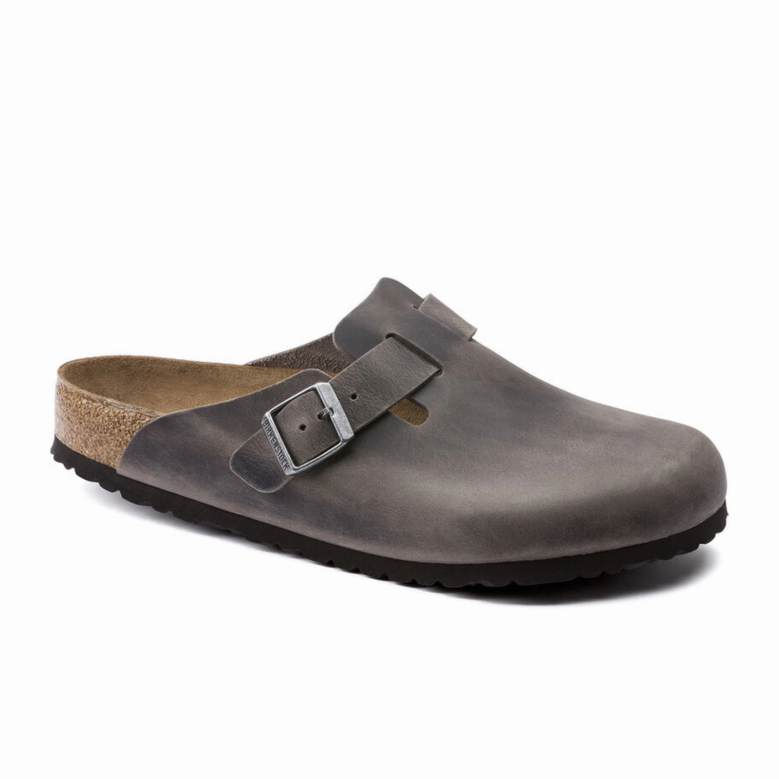 Smart Pace Birkenstock Boston Soft Footbed Narrow Clog (Women) - Iron Oiled Leather