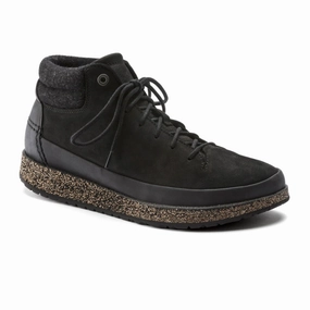 Birkenstock Honnef High Narrow Lace Up Ankle Boot (Women) - Black Oiled Leather Water Resistant Finish Japan Line