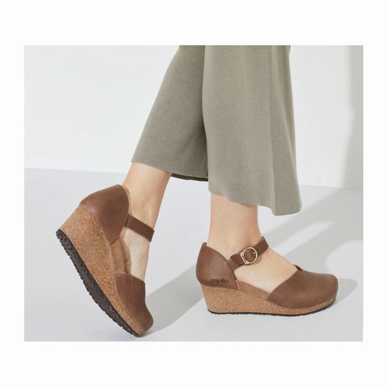 All Around Wear Birkenstock Mary Ring-Buckle Narrow Wedge Sandal (Women) - Cognac Oiled Leather
