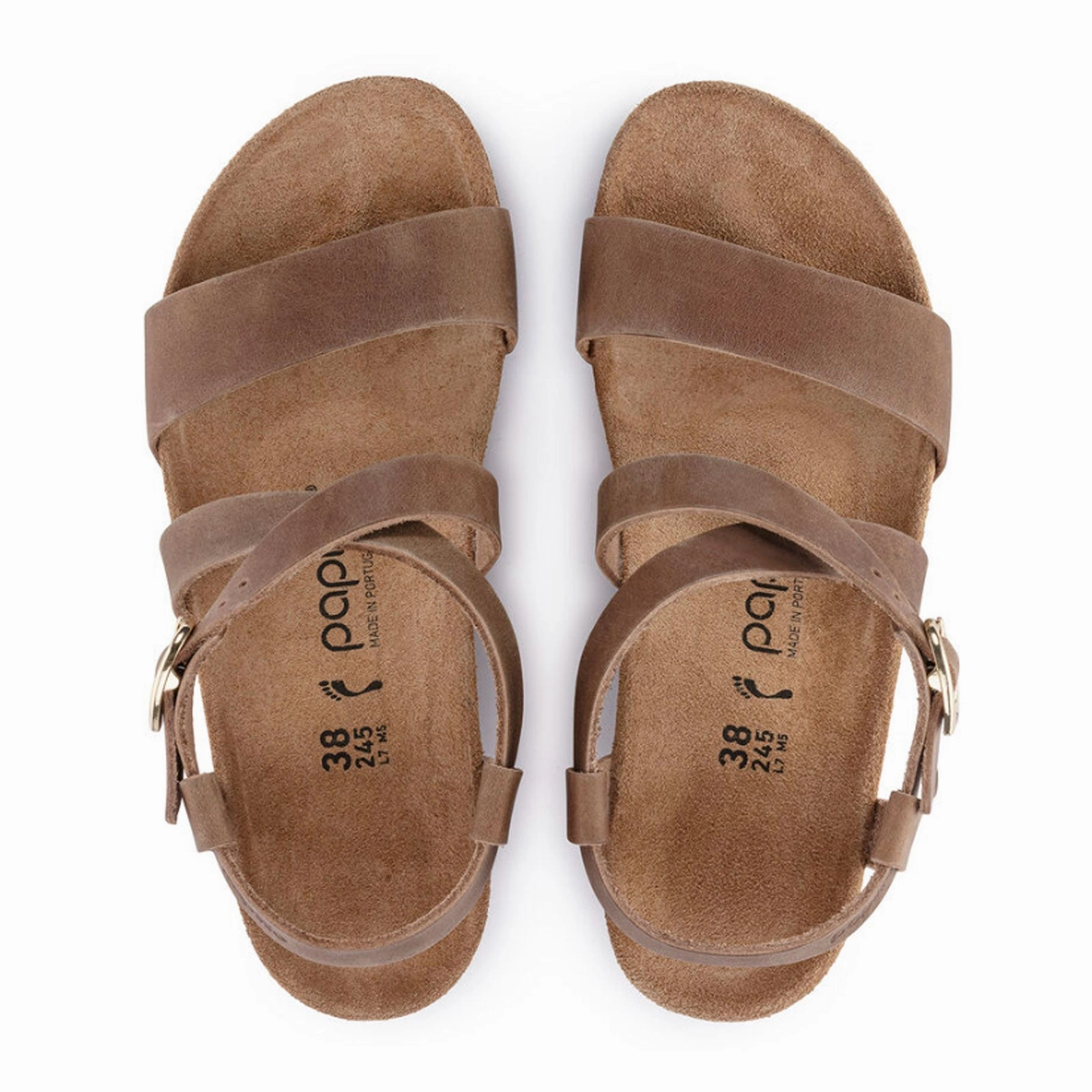 Sharp Uniform Birkenstock Sibyl Ring-Buckle Narrow Wedge Sandal (Women) - Cognac Oiled Leather