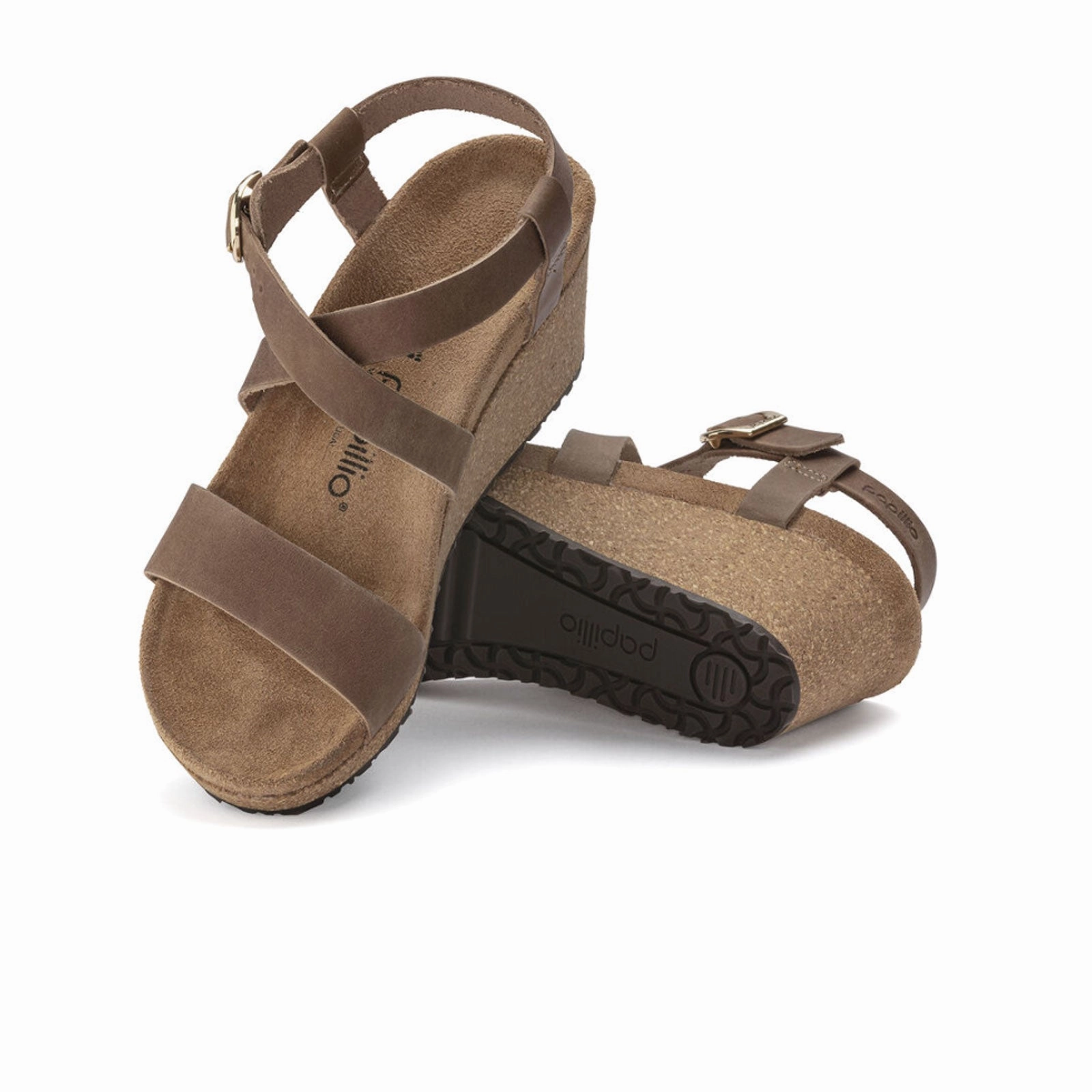 Birkenstock Sibyl Ring-Buckle Narrow Wedge Sandal (Women) - Cognac Oiled Leather All Day Wear