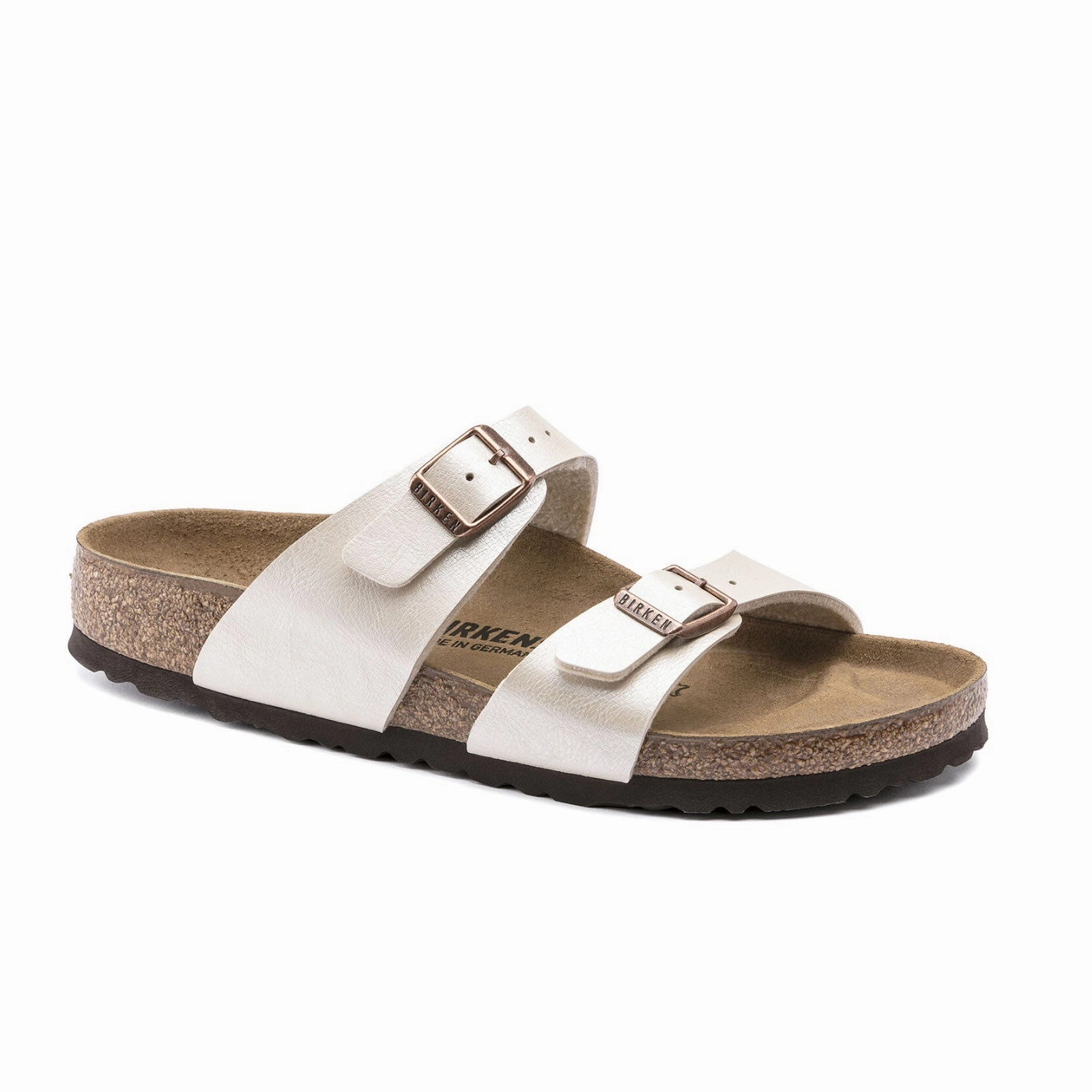 Birkenstock Sydney Slide Sandal (Women) - Graceful Pearl White Birko-Flor All Shade